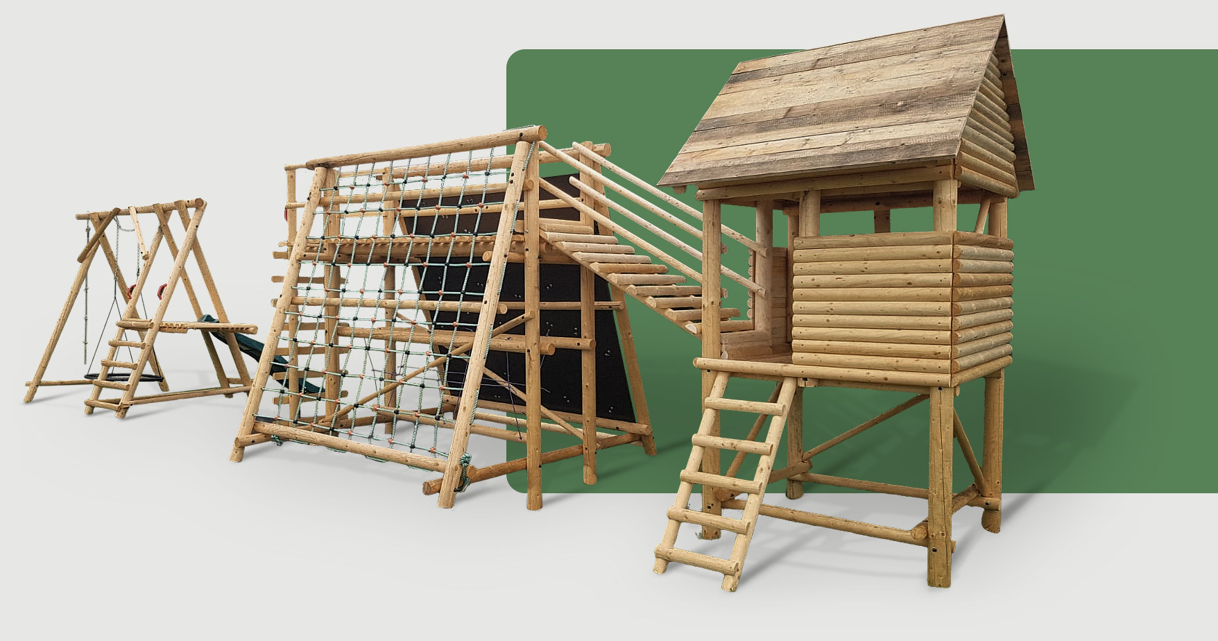 Houpačky a skluzavky. Výroba hřišt ze dřeva.